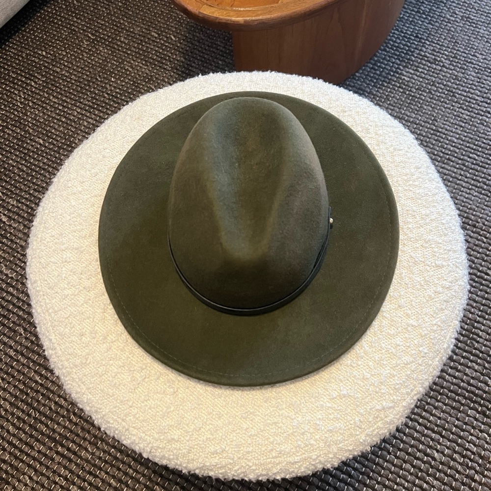 Free People Olive Green Fedora Hat - Picture 3 of 4